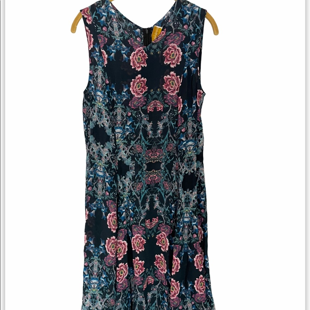Zimmermann Navy Floral Sleeveless Midi Dress